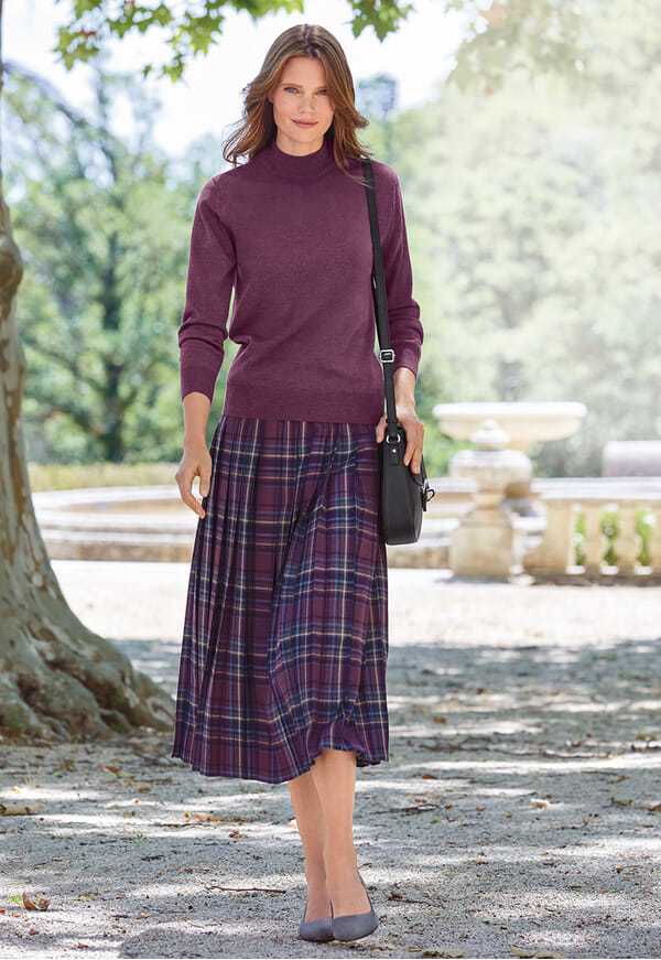 Download Checked pleated skirt