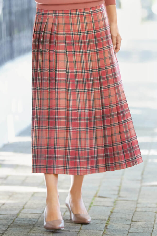 Download Checked pleated skirt