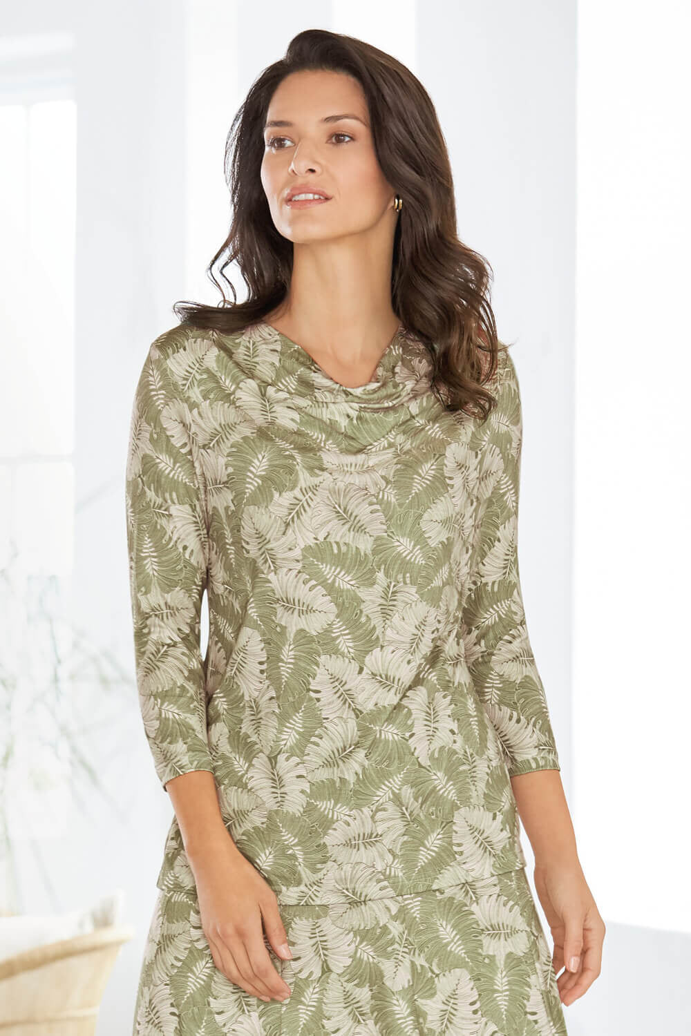 cowl neck jersey dress
