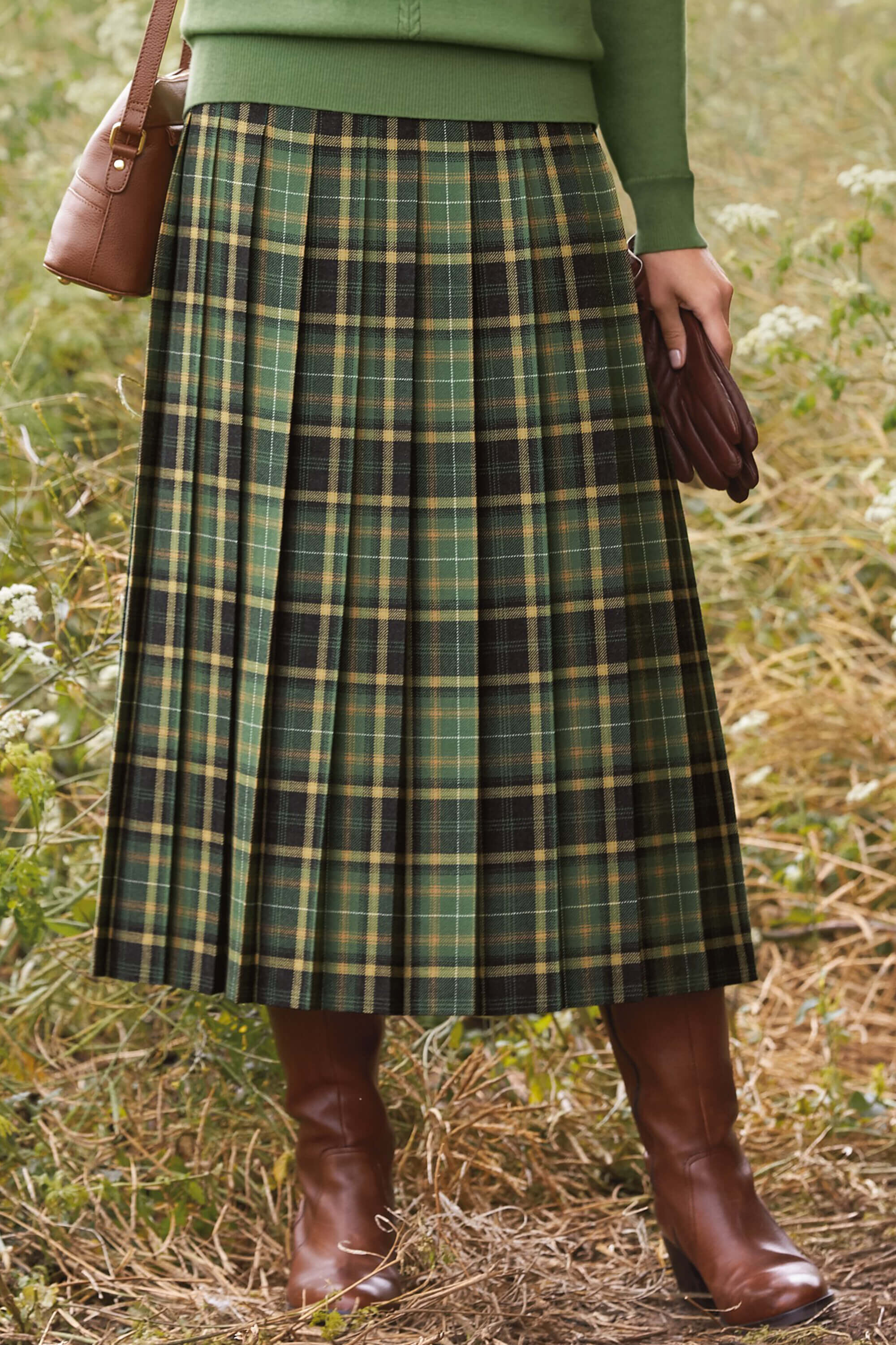 Checked pleated skirt View All Cotswold Collections